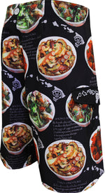 HIC Poke Party Men's 22" Board Shorts – 8-Way Octo Super Stretch, Black