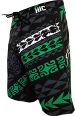 HIC Kalama Men's 21" Board Shorts – 8-Way Stretch, Black, Big & Tall to 60