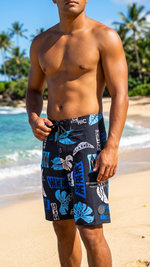 Hawaiian Island Creations HIC 19" Mahi Mahi Palms 8 Way Stretch Board Shorts