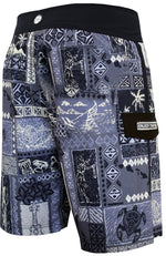 HIC Silver Channel Men's 21" Board Shorts – 8-Way Stretch, Charcoal