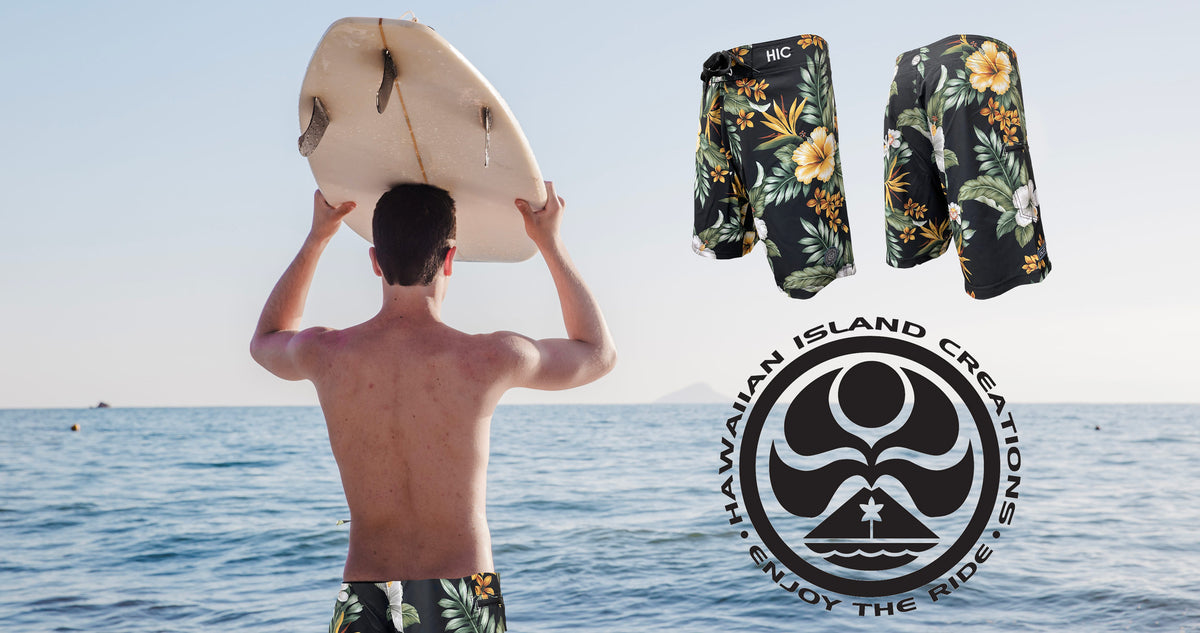 Hawaiian Island Creations (HIC) 19" KUKUI 8 Way Stretch Board Shorts