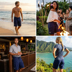 HIC Hawaiian Island Creations Men's Generals – Quick Dry Surf Board Shorts