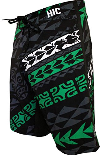 HIC Kalama Men's 21" Board Shorts – 8-Way Stretch, Black, Big & Tall to 60