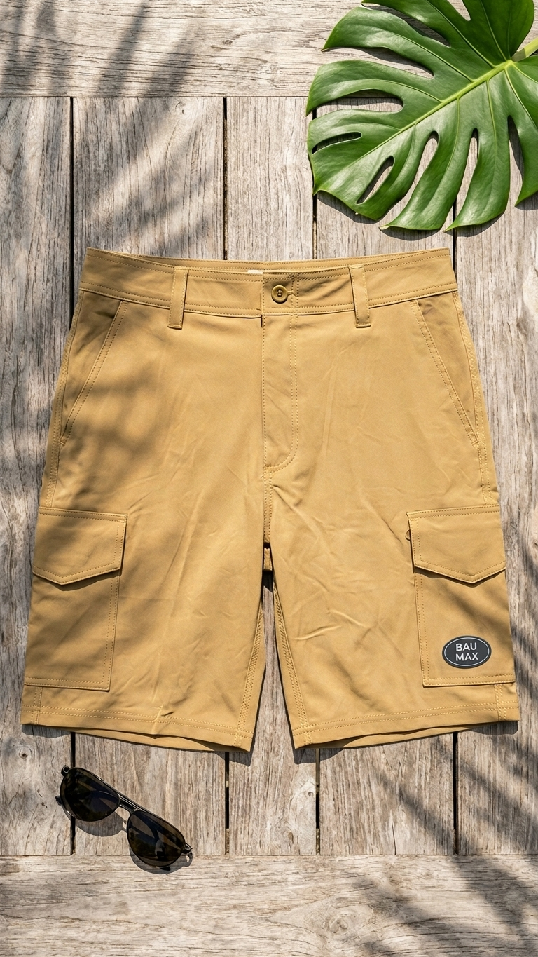 Go Barefoot Men's AM/PM 8 Way Stretch Cargo Shorts