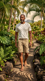 Go Barefoot Men's AM/PM 8 Way Stretch Cargo Shorts