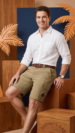 Go Barefoot Men's AM/PM 8 Way Stretch Cargo Shorts