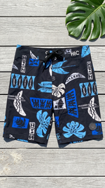 Hawaiian Island Creations HIC 19" Mahi Mahi Palms 8 Way Stretch Board Shorts