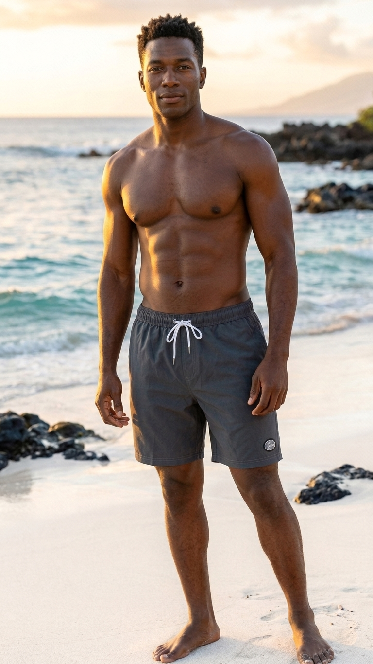 Go Barefoot NO Worries 8 Way Stretch Mesh Lining Swim Trunks