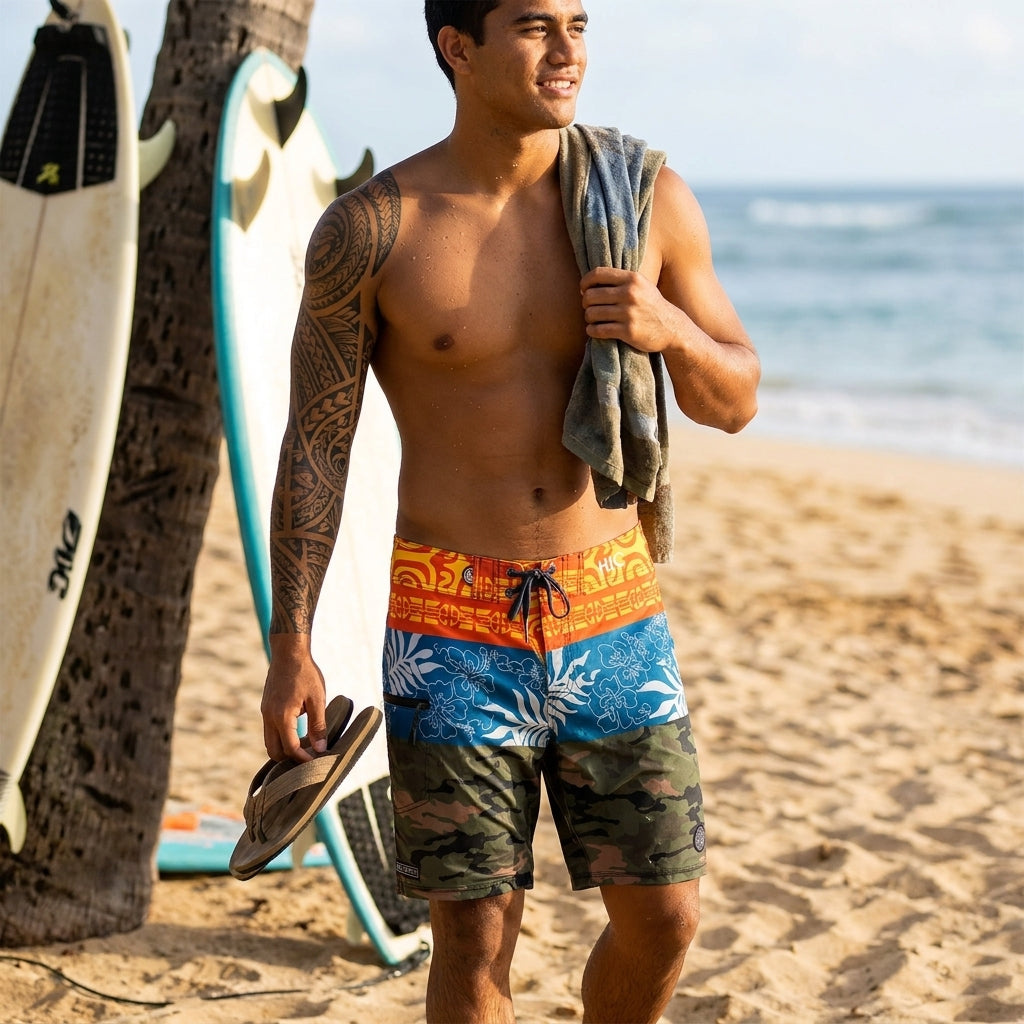 Hawaiian Island Creations (HIC) 20" UA HUKA 8 Way Stretch Board Shorts