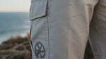 Video of HIC Mauna Kea microsuede cargo walking shorts on a Hawaii coastal walk