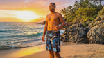 Hawaiian Island Creations HIC 19" Mahi Mahi Palms 8 Way Stretch Board Shorts